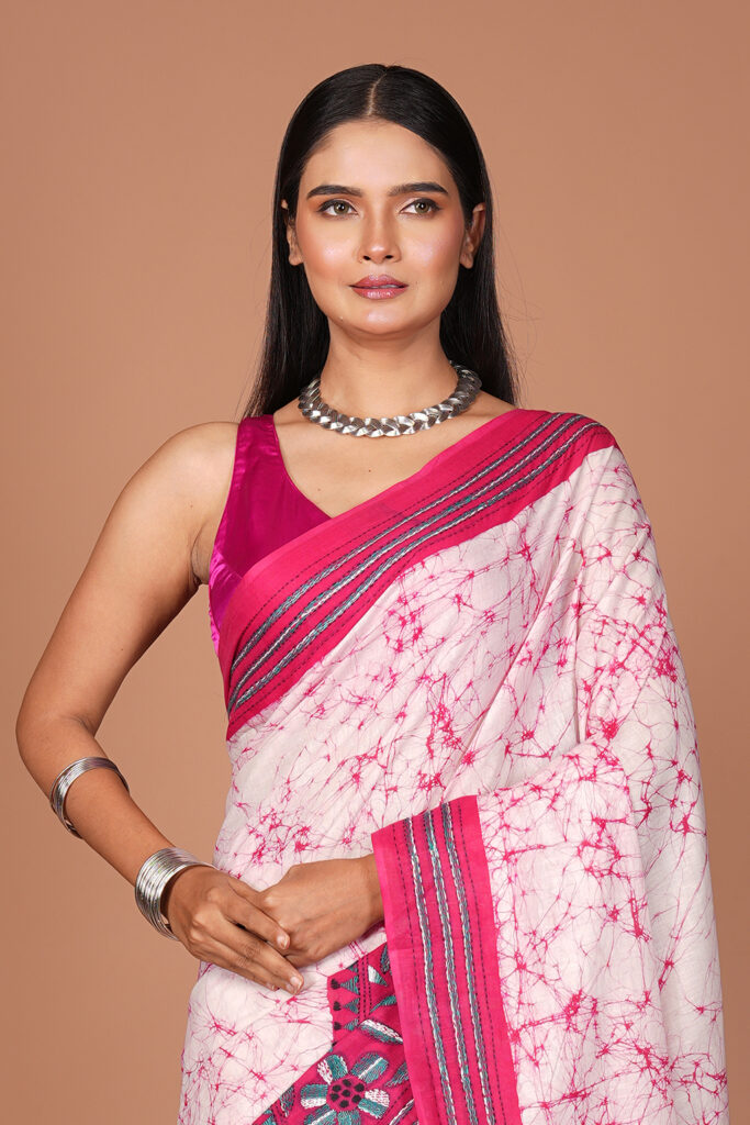 Batik Print Saree / Chanderi or Cotton Batik Saree