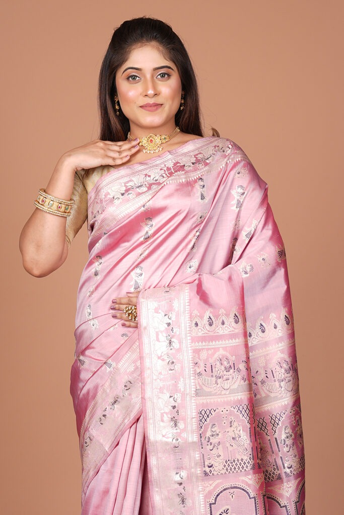 Traditional Handloom / Silk Saree (specifically features classic Assamese Mekhela Chador or traditional motifs style weaving)