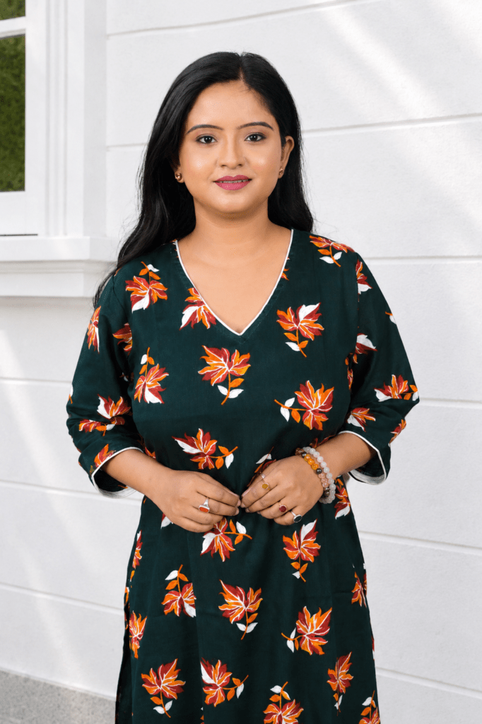 Elegant Black Floral Kurti