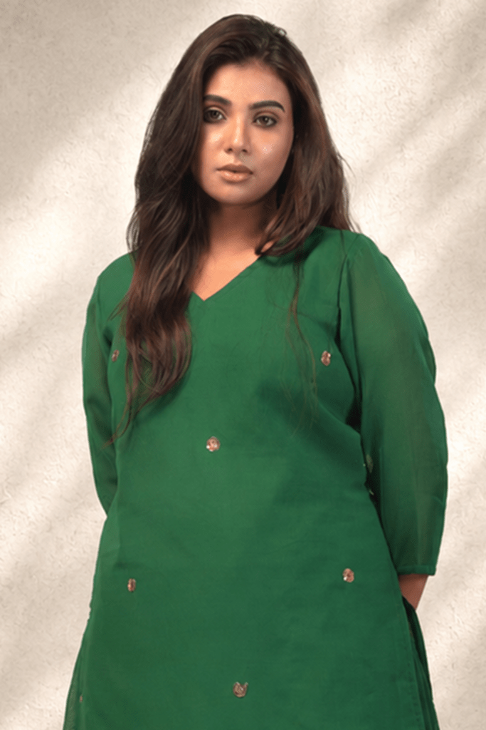 Emerald Green Embroidered Designer Kurta Set