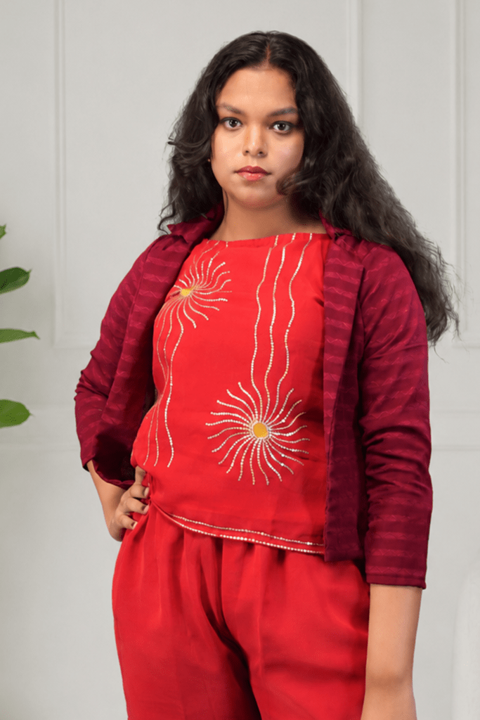 Crimson Radiance Designer Co-Ord Set